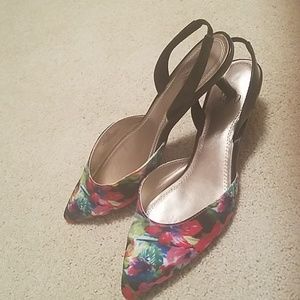 Impo Tropical Floral Print Slingbacks